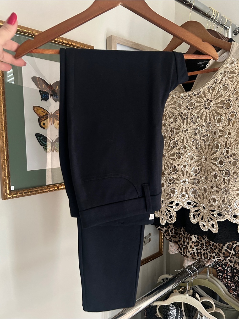 Lc lauren Conrad L navy super skinny Ponte Pull-On Pants